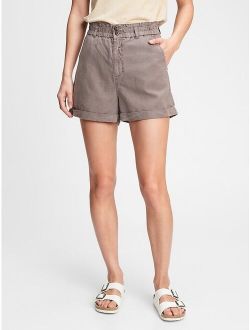 High Rise Paperbag Shorts with Washwell&#153