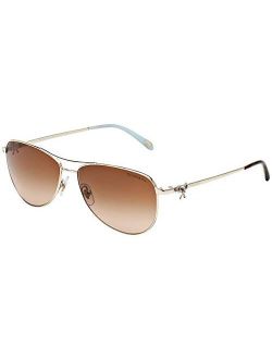 Tiffany & Co. Women TF3044 58 Gold/Brown Sunglasses 58mm