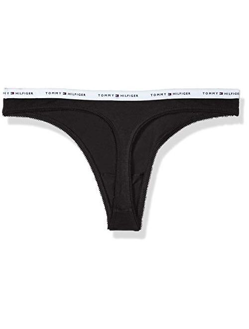 Tommy Hilfiger Women's Cotton Stretch Thong Underwear Panty, 2 Pack