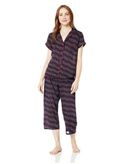 Women's Rayon Girlfriend Pajama Short Sleeve Pj Set