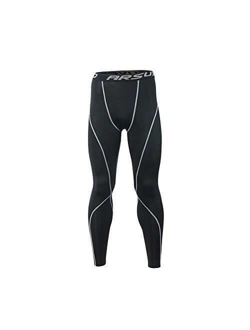 ARSUXEO Men's Compression Tights Running Pants Baselayer Legging K3