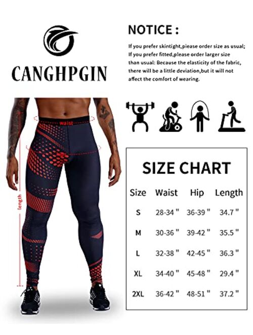 CANGHPGIN Men's Compression Pants Sports Tights for Men Gym Running Baselayer Cool Dry Workout Athletic Leggings