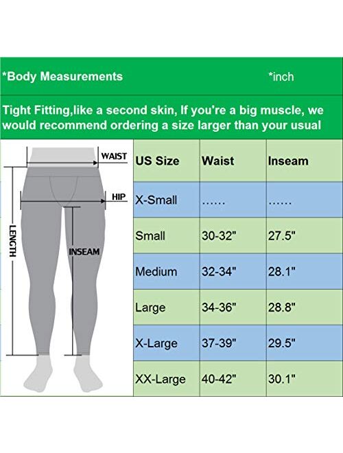 Neleus Men's Dry Fit Compression Baselayer Pants Running Tights Leggings with Phone Pocket
