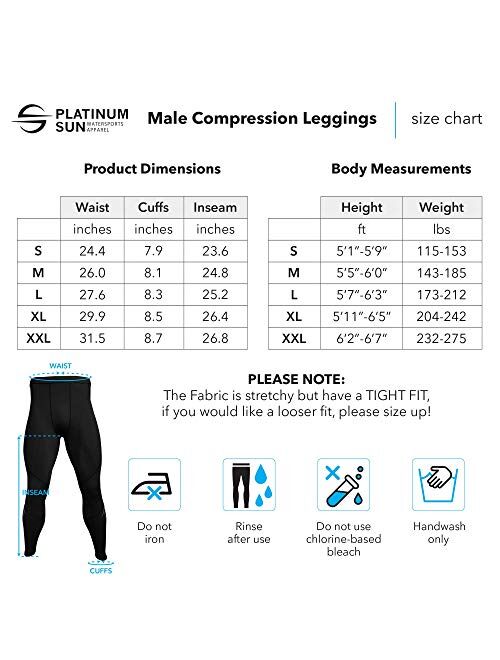 Men's Swim Compression Leggings | Dive Skins Surf Tights Water Pants | Quick Dry Base Layer Running Workout UPF 50+