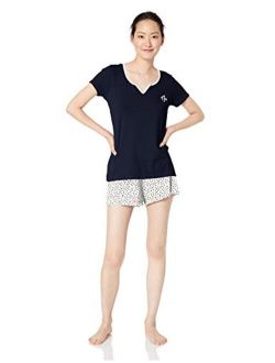 Logo Women's Top and Shorts Pajama Set Pj