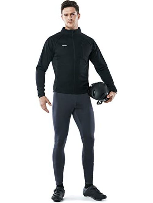TSLA Men's Thermal Running Tights, Athletic Cycling Pants, Fleece Lined Cold Weather Outdoor Bike Bottoms