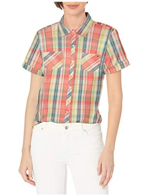 Tommy Hilfiger Women's Classic Short Sleeve Camp Shirt