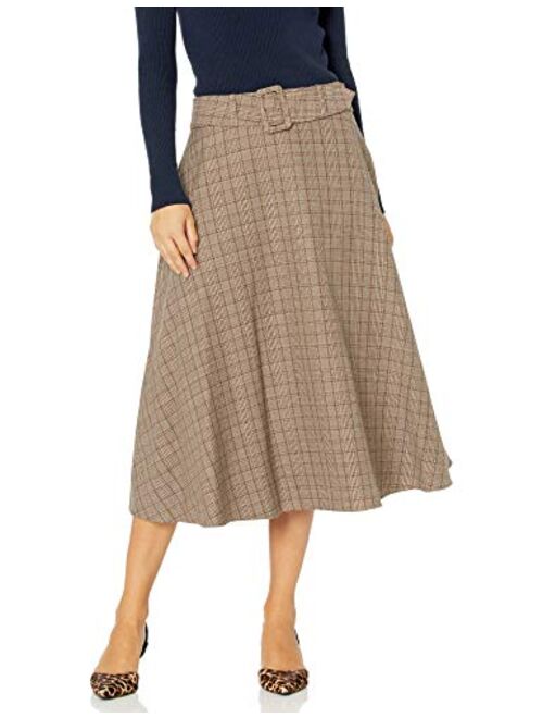 Tommy Hilfiger Women's Plaid Belted Maxi Skirt