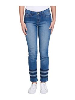 Womens Greenwich Denim Mid-Rise Classic Straight Jeans