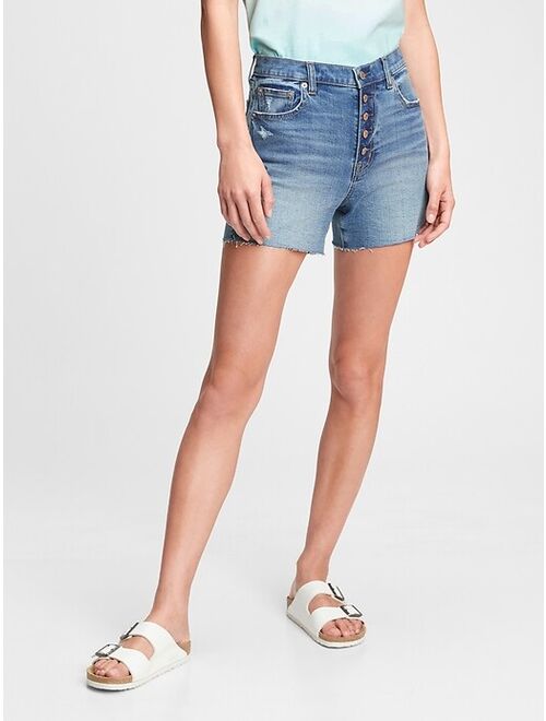 GAP 4'' High Rise Button-Fly Denim Shorts With Washwell™