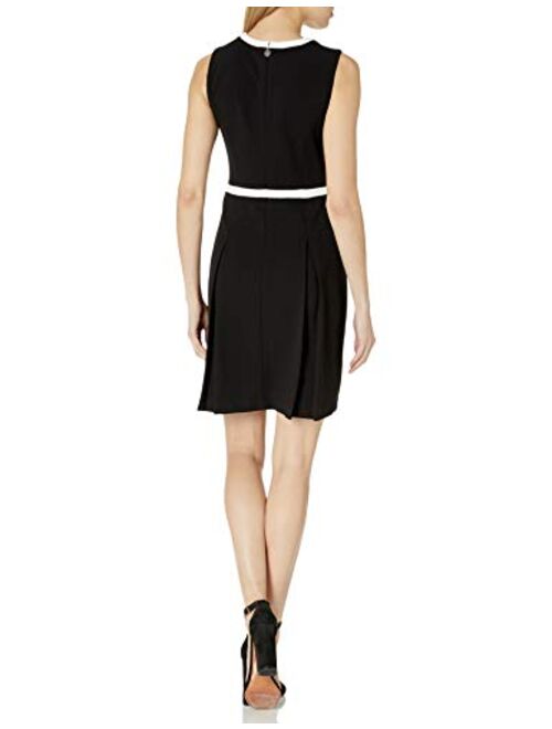 Tommy Hilfiger Women's Scuba Crepe Outlined Fit and Flare Dress