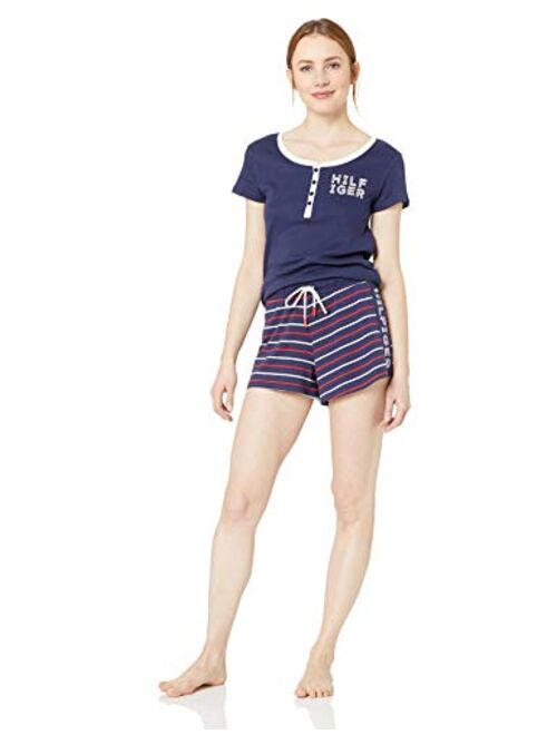 Tommy Hilfiger Logo Women's Top and Shorts Pajama Set Pj