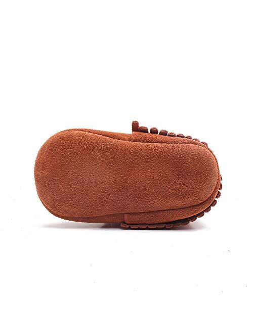 Delebao Unisex Baby Soft Sole Tassels Crib Shoes Moccasins Loafers