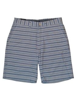 Men Flat Front Casual Striped Shorts