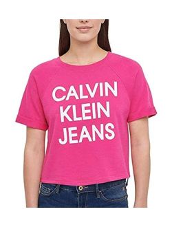 Jeans Womens French Terry Logo Crop Top