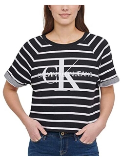Jeans Womens French Terry Logo Crop Top