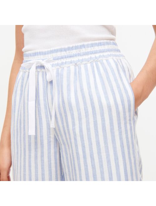 Wide-leg linen pant in stripe