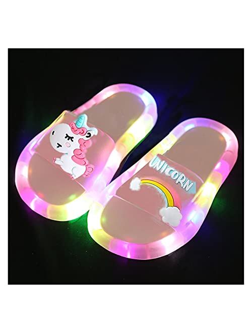 Pengpeng AIYISITELU 2021 Girl Slippers Children LED Kids Slippers Baby Bathroom Sandals Kids Shoes for Girl Boys Light Up Shoes Toddler (Color : A2, Shoe Size : 32(Insole