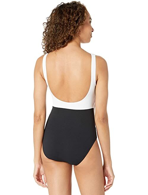 Tommy Bahama Color-Block Scoop Back One-Piece
