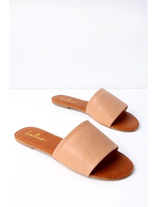 Lulus Addison Natural Slide Sandals