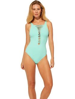 Bleu Rod Beattie Urban Goddess Knotted Front One-Piece with Removable Soft Cups