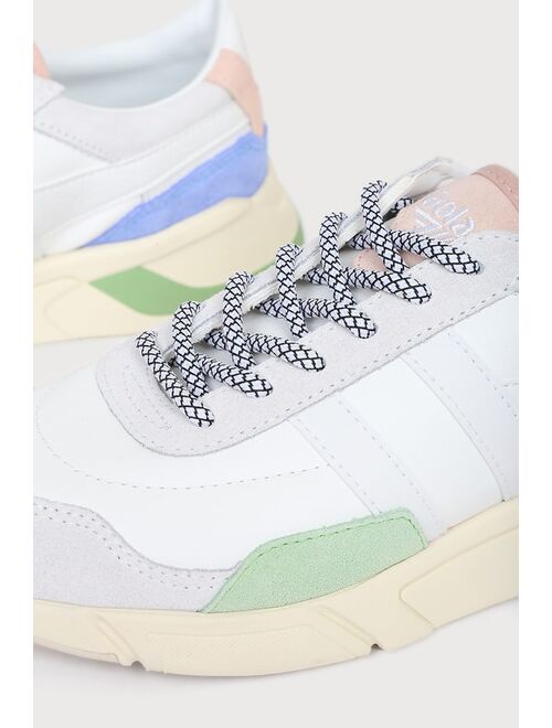 Gola Eclipse Trident White and Grey Multi Leather Sneakers