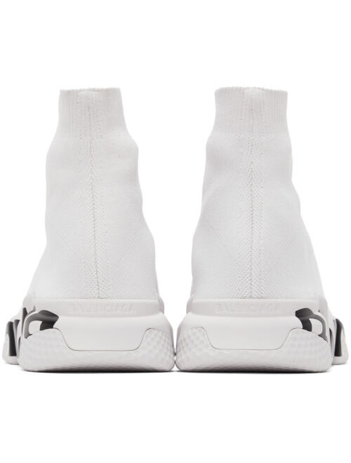 Balenciaga White Speed LT Graffiti Sneakers