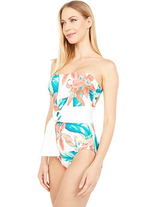 Vince Camuto Oleander Belted Bandeau One-Piece w/ Removable Soft Cups