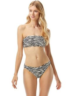 Zebra Logo Zip Back Bandeau Top with Removable Soft Cups