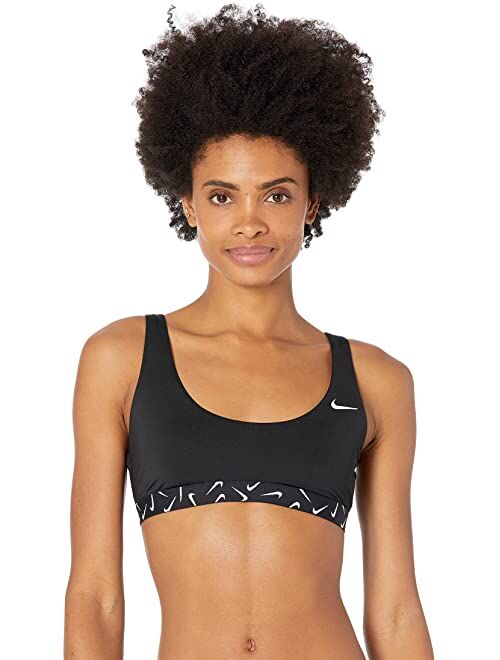 Nike Nike Logo Tape Scoop Neck Bikini Top