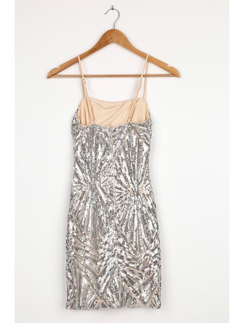 Silver Mini Dress - Silver Sequin Dress - Bodycon Mini Dress - Lulus