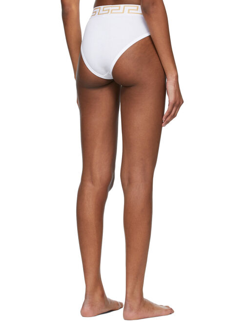 Versace Underwear White Greca Border High-Leg Briefs