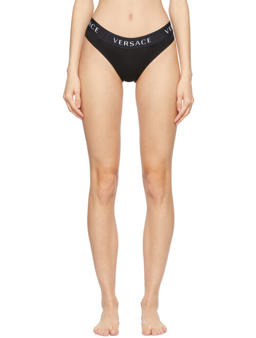 Versace Underwear Black Logo Band Briefs