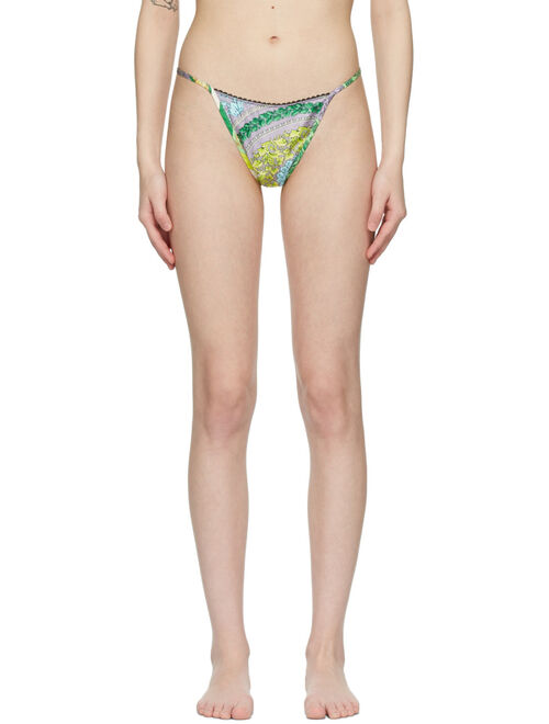 Versace Underwear Purple Barocco Thong