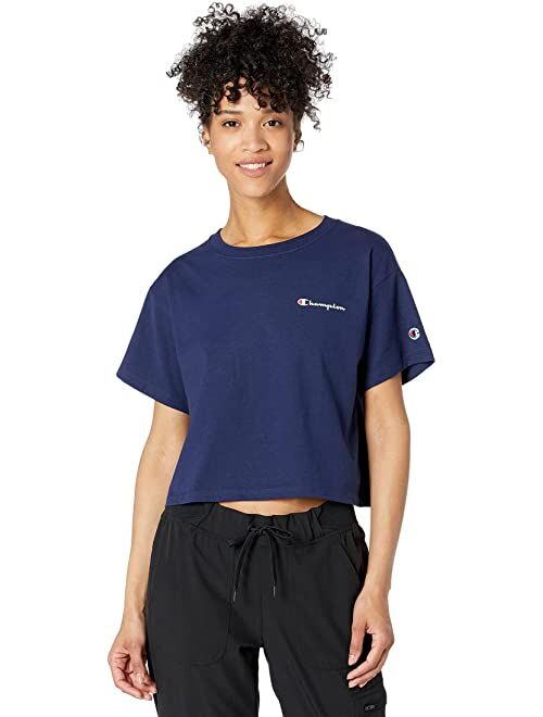 Champion Cropped Tee - Left Chest Script
