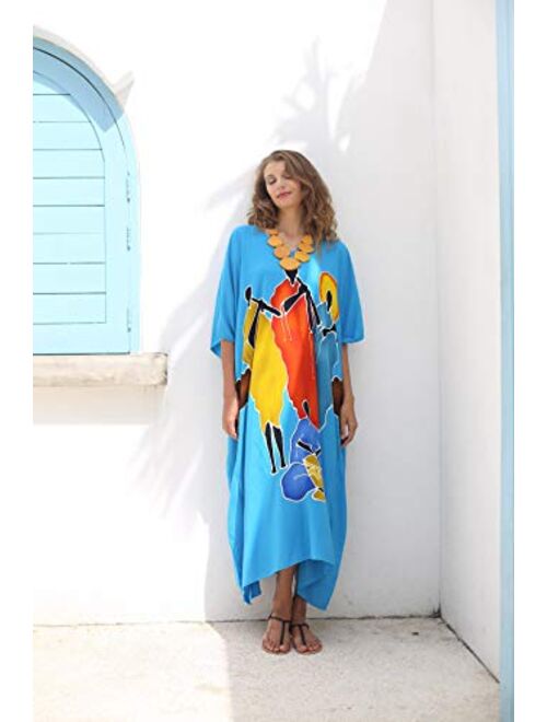 SHU-SHI Womens Long Kaftan Dress Beach Maxi Cover Up Casual Plus Size Dresses Coverup