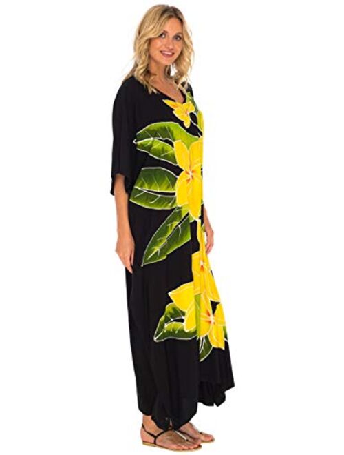 SHU-SHI Women Kaftan Dresses Loose Maxi Beach Cover Up Long Plus Size Caftan