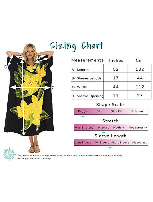 SHU-SHI Women Kaftan Dresses Loose Maxi Beach Cover Up Long Plus Size Caftan