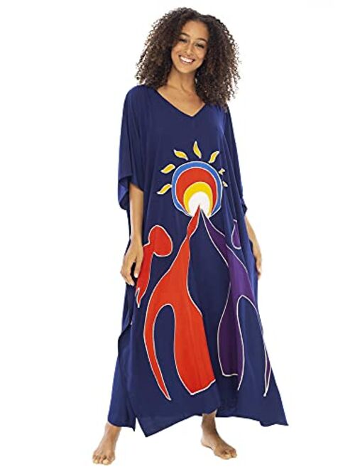 Back From Bali Womens Beach Dress Maxi Caftan Long Poncho