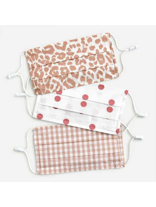 J.Crew Pack-of-three nonmedical face masks in multiple prints
