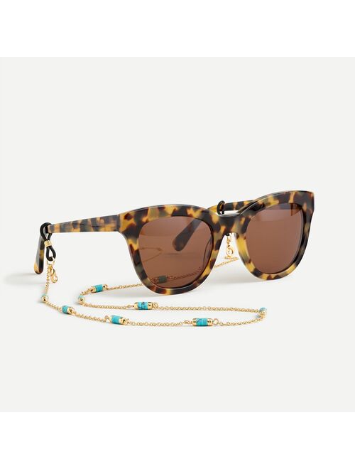J.Crew Gold sunglasses chain with turquoise beads