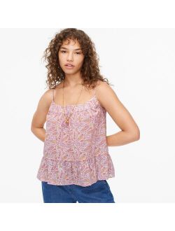 Crinkle cotton tank in beach paisley