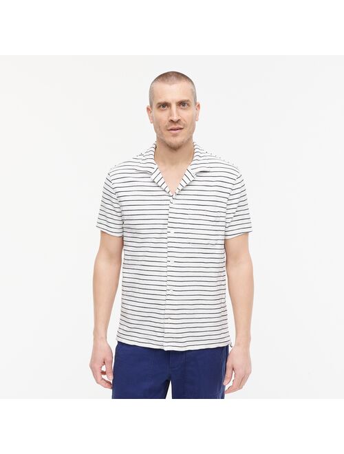 J.Crew Short-sleeve beach terry camp-collar shirt in stripe