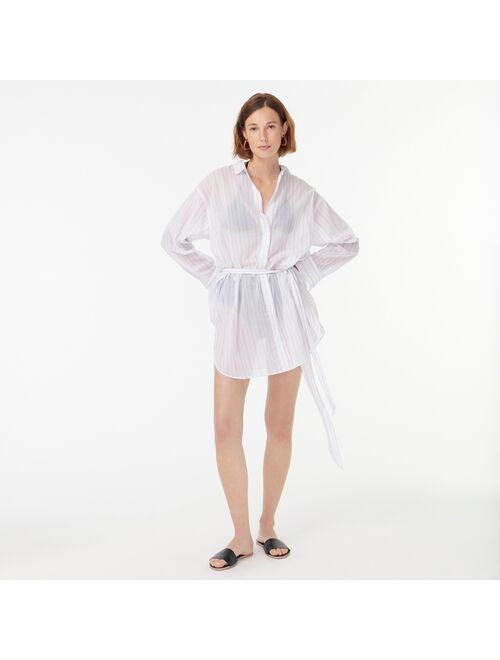 J.Crew Relaxed-fit cotton voile beach shirtdress