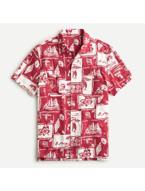 J.Crew Short-sleeve camp-collar Harbor shirt in print