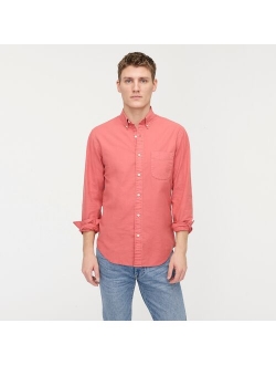 Broken-in garment-dyed organic cotton oxford shirt