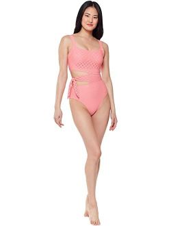 Sweet Tooth Solids Asymmetric Tied One-Piece