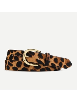 Calf hair belt in leopard