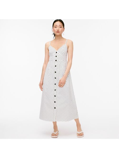 J.Crew Button-front dress in painted dot