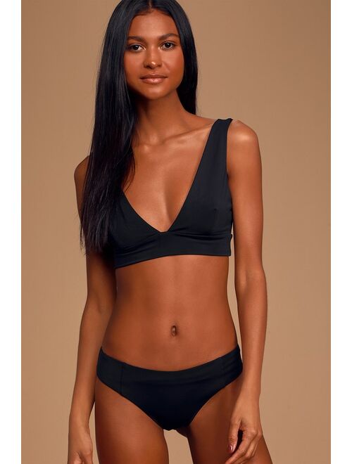 Lulus Daniella Black Bikini Top